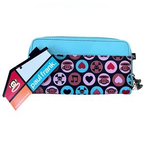 Paul Frank 2011 rare Julius black heart skull print wallet NWT - J